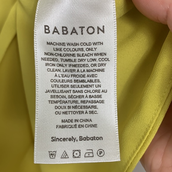 Aritzia Babaton Blouse Murphy Long Sleeve Yellow - Picture 8 of 9